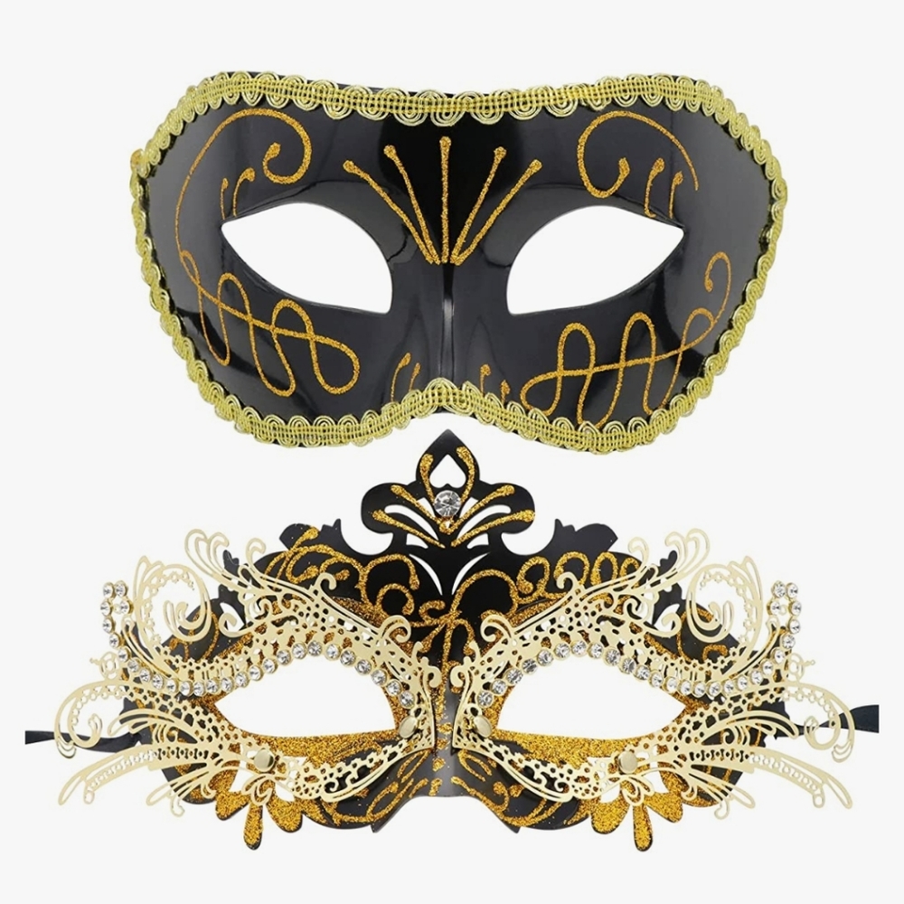 Couple Masquerade Metal Masks - never been worn